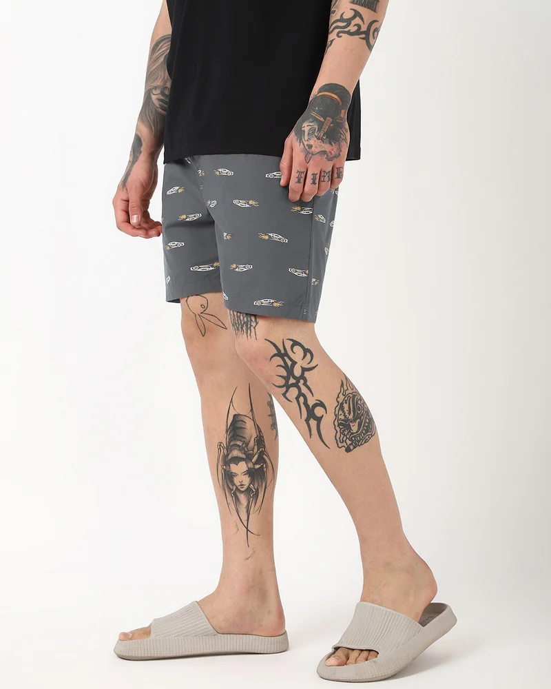 بيواكوف Men's Grey All Over Printed Boxers